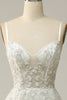 Load image into Gallery viewer, A Line Spaghetti Straps White Long Bridal Dress with Appliques