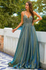 Load image into Gallery viewer, Dark Grey Glitter Spaghetti Straps Long Prom Dress