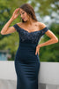 Load image into Gallery viewer, Off Shoulder Sequins Prom Party Dress