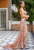 Load image into Gallery viewer, Champagne Sequins Prom Dress