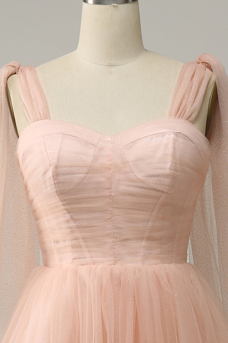 Load image into Gallery viewer, A Line Blush Sweetheart Midi Prom Dress