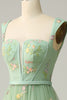 Load image into Gallery viewer, A Line Sweetheart Green Knee-length Prom Dress with Embroidery