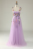 Load image into Gallery viewer, Champagne A Line Tulle Prom Dress with Appliques