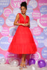 Load image into Gallery viewer, Princess Tulle Red Midi Prom dress with Bow