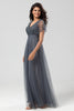 Load image into Gallery viewer, A-Line V Neck Eucalyptus Long Bridesmaid Dress with Beading