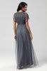 Load image into Gallery viewer, A-Line V Neck Eucalyptus Long Bridesmaid Dress with Beading