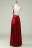 Load image into Gallery viewer, A-Line Halter Burgundy Long Bridesmaid Dress