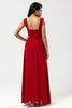 Load image into Gallery viewer, A Line Sweetheart Burgundy Long Bridesmaid Dress with Keyhole