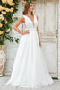 Load image into Gallery viewer, Ivory Detachable Watteau Train Tulle Wedding Dress