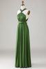 Load image into Gallery viewer, Spandex Convertible Wear Long Olive Green Bridesmaid Dress