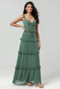 Load image into Gallery viewer, A Line Off the Shoulder Eucalyptus Long Bridesmaid Dress