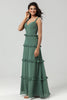 Load image into Gallery viewer, A Line Off the Shoulder Eucalyptus Long Bridesmaid Dress