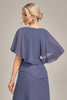 Load image into Gallery viewer, Sheath Scoop Tea-Length Stormy Chiffon Mother of the Bride Dress