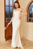 Load image into Gallery viewer, White Spaghetti Straps Simple Wedding Dress