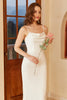 Load image into Gallery viewer, White Spaghetti Straps Simple Wedding Dress