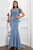 Load image into Gallery viewer, Mermaid Grey Blue Mother of the Bride Dress