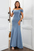 Load image into Gallery viewer, Mermaid Grey Blue Mother of the Bride Dress