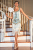 Load image into Gallery viewer, Blue Sparkly Party Dress with Sequins and Fringes