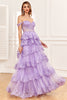 Load image into Gallery viewer, A-line Off The Shoulder Fuchsia Prom Dress with Sequins