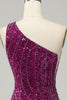 Load image into Gallery viewer, One Shoulder Sequin Prom Dress with Slit