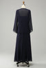 Load image into Gallery viewer, Navy Two Piece Sparkly Beaded Mother of the Bride Dress