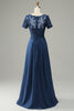 Load image into Gallery viewer, Blue A Line Mother of Bride Dress with Appliques