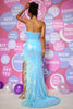 Load image into Gallery viewer, Mermaid Sweetheart Sparkly Prom Dress with Feather