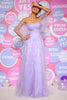 Load image into Gallery viewer, Off the Shoulder Lavender Princess Prom Dress with Ruffles