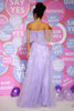 Load image into Gallery viewer, Off the Shoulder Lavender Princess Prom Dress with Ruffles