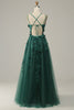 Load image into Gallery viewer, Dark Green A Line Tulle Prom Dress with Slit