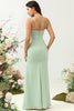 Load image into Gallery viewer, Sage Green Mermaid Draped Bridesmaid Dress