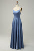 Load image into Gallery viewer, Grey Blue Halter A Line Long Bridesmaid Dress