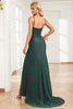 Load image into Gallery viewer, Dark Green Spaghetti Straps Mermaid Prom Dress with Beading