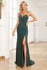 Load image into Gallery viewer, Dark Green Spaghetti Straps Mermaid Prom Dress with Beading