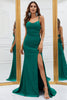 Load image into Gallery viewer, Mermaid Spaghetti Straps Dark Green Long Prom Dress with Criss Cross Back