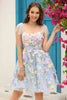 Load image into Gallery viewer, Blue Corset A-Line Short Prom Dress with 3D Flowers