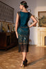 Load image into Gallery viewer, Beaded Fringed Dark Green Sequins Party Dress