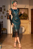 Load image into Gallery viewer, Beaded Fringed Dark Green Sequins Party Dress