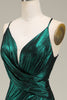 Load image into Gallery viewer, Mermaid Spaghetti Straps Dark Green Long Prom Dress with Open Back