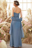 Load image into Gallery viewer, Baby Blue Long Chiffon Bridesmaid Dress