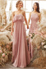 Load image into Gallery viewer, Elegant Strapless Chiffon Bridesmaid Dress