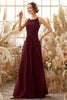 Load image into Gallery viewer, Elegant Burgundy Chiffon Bridesmaid Dress