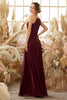 Load image into Gallery viewer, Elegant Burgundy Chiffon Bridesmaid Dress