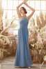 Load image into Gallery viewer, Baby Blue Halter Long Bridesmaid Dress