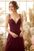 Load image into Gallery viewer, Burgundy Chiffon Bridesmaid Dress