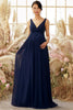 Load image into Gallery viewer, V neck Long Maternity Bridesmaid Dress