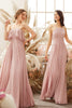 Load image into Gallery viewer, Dusty Pink Chiffon Bridesmaid Dress