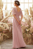 Load image into Gallery viewer, Blush Batwing Sleeves Chiffon Bridesmaid Dress