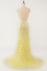 Load image into Gallery viewer, Yellow Mermaid Long Prom Dress with Appliques