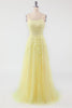 Load image into Gallery viewer, Yellow Spaghetti Straps Prom Dress